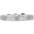 Pet Pal Silver Flower Widget Croc Dog CollarWhite Size 16 PE788919